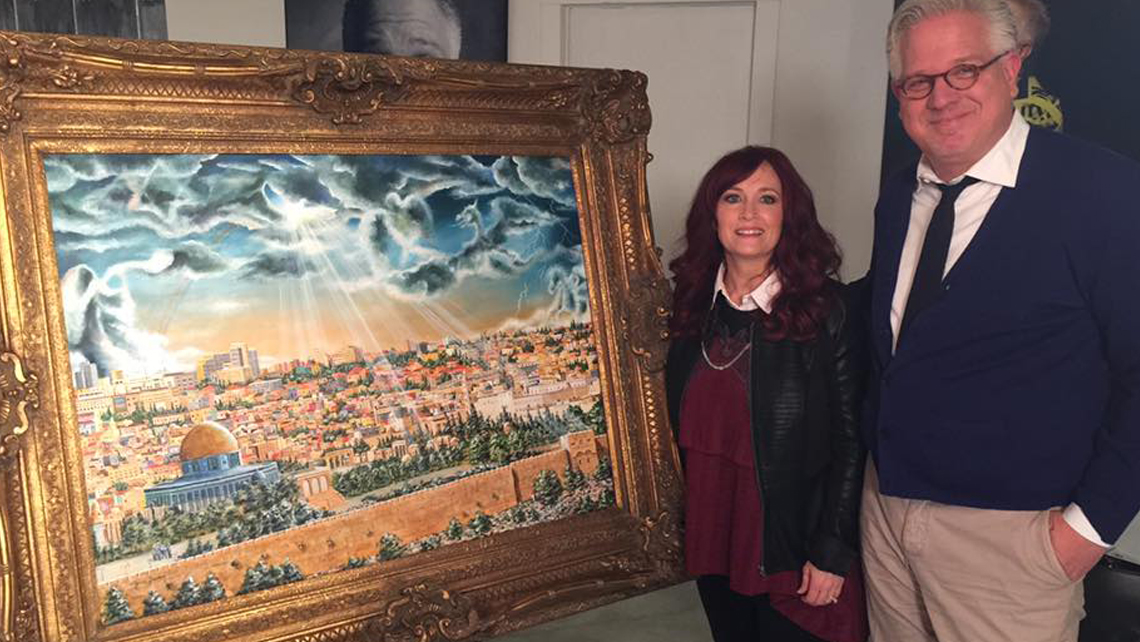 Marnie Presenting the Painting to Glenn Beck